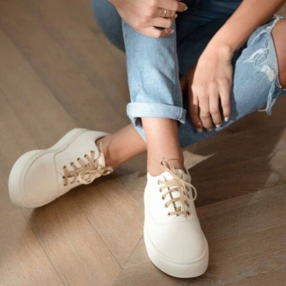 Nisolo Everyday Classic Leather Sneaker Water Resistant 10 Bone - Picture 3 of 10